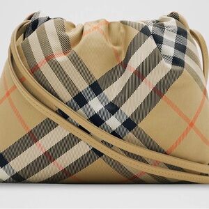 Burberry Beige and Black Check Shoulder Bag